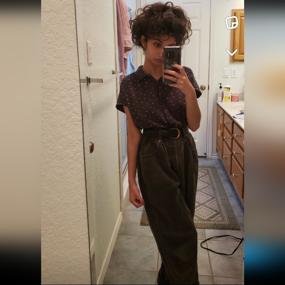 Vintage Brittania Gray Black Denim High Rise Baggy Tapered Leg "Mom" Jeans - Picture 4 of 17